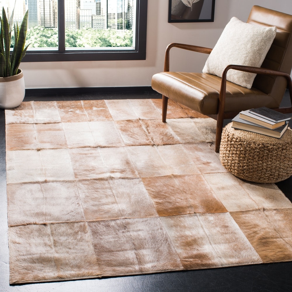 SAFAVIEH Handmade Studio Leather Burgi Modern Leather Rug