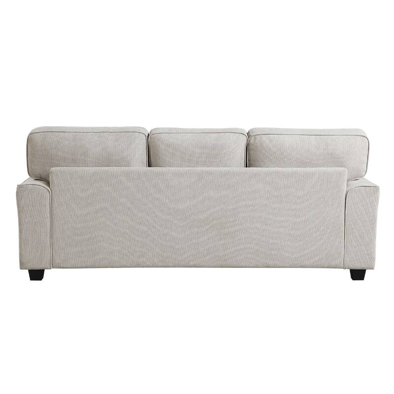 Brady Sofa with 4 Pillows, Sand Brown Chenille, Nailhead Trim, 92 Inch