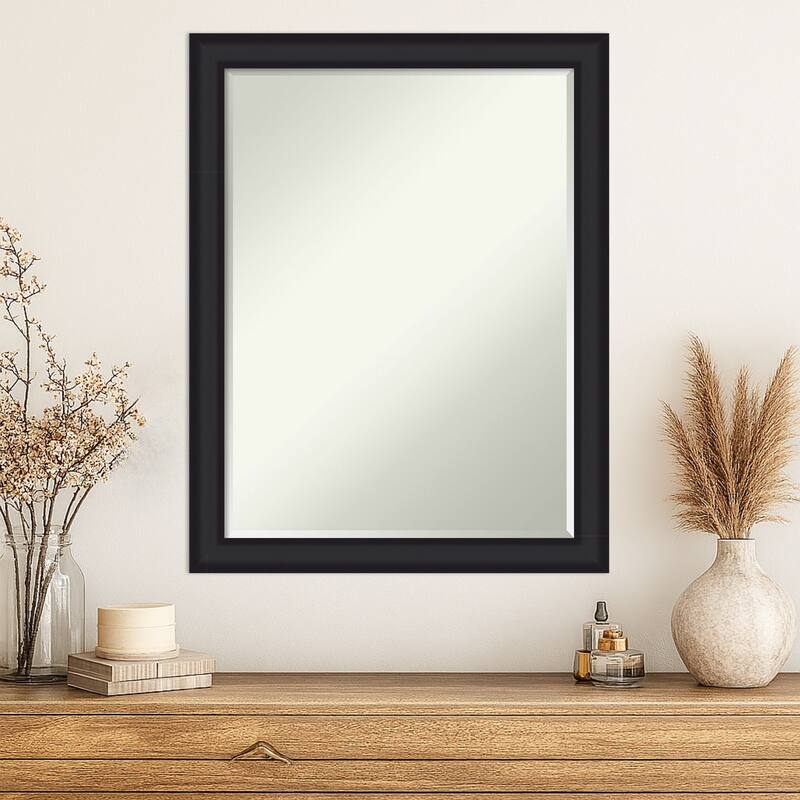 Oliver Narrow Half-Inch-Bevel Wood Framed Wall Mirror