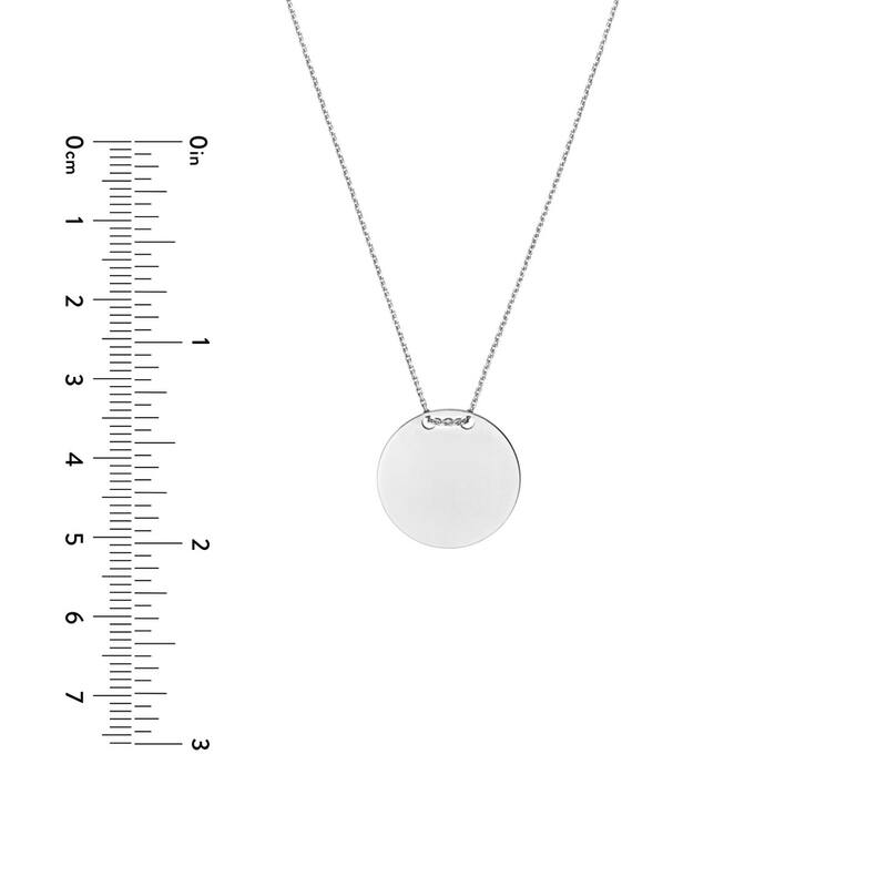 Curata 14k Yellow, Rose or White Gold Round Name Plate Necklace, 18"