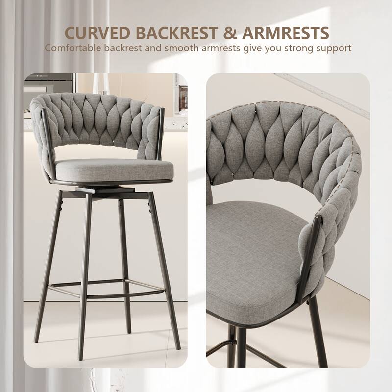360°Swivel Bar Chairs Set Of 2