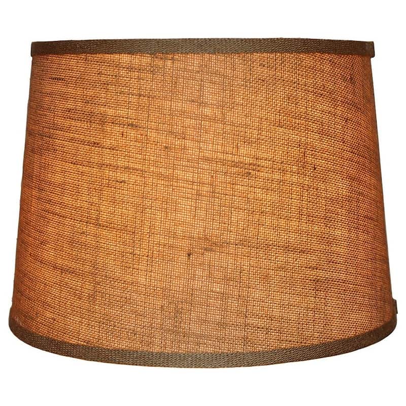 French Drum Burlap Lampshade, 12" to 16" Bottom Size