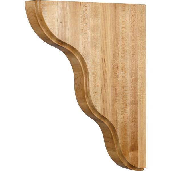slide 1 of 1, Hardware Resources Corbel with Contour Styling, 13-1/8"H x 1-3/4"W x Natural Maple