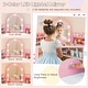 preview thumbnail 2 of 5, 2 in 1 Toddler Vanity Table & Chair Set w/Lighted Mirror for Girls