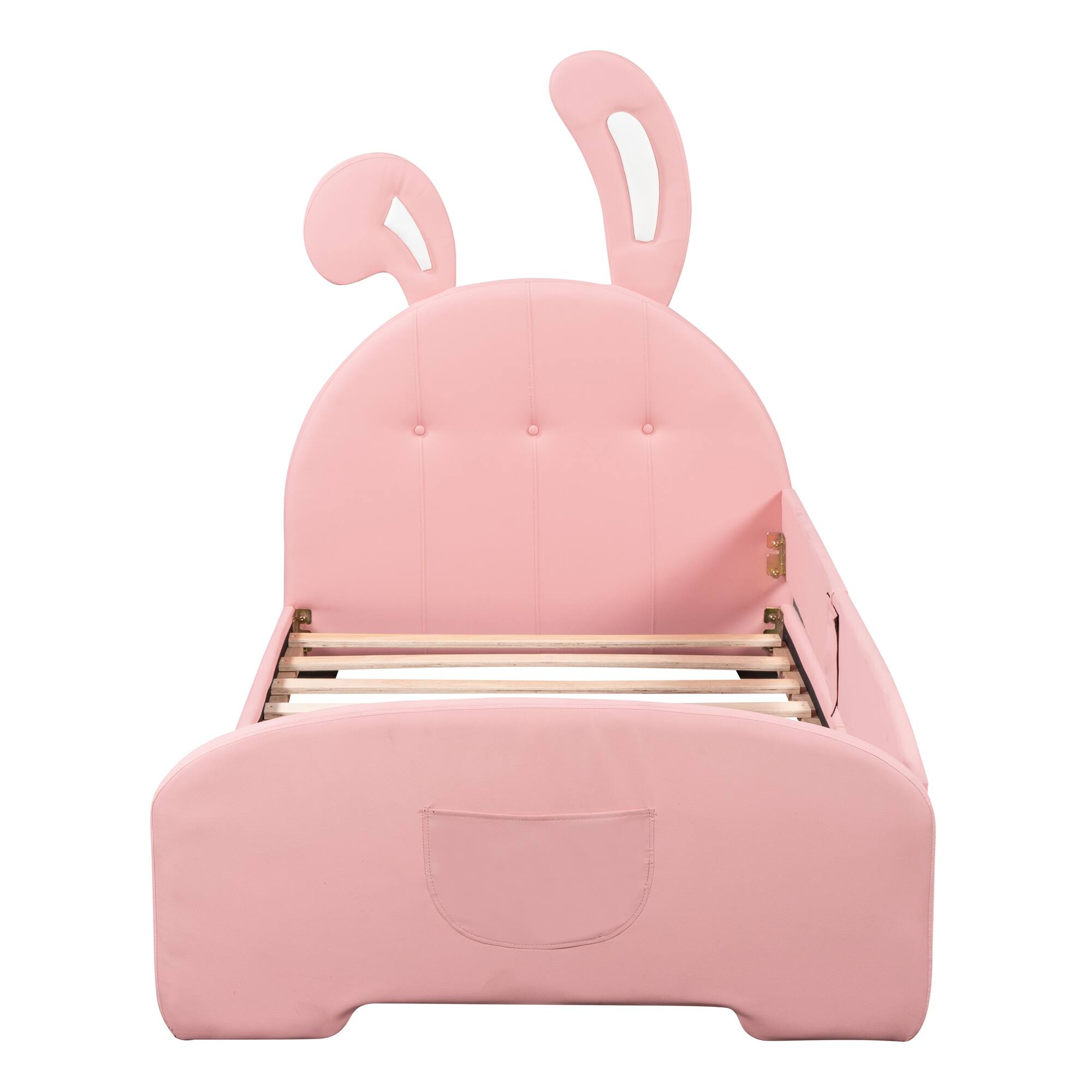Lovely Twin Size Rabbit-Shape Upholstered Bed Princess Bed , Platform