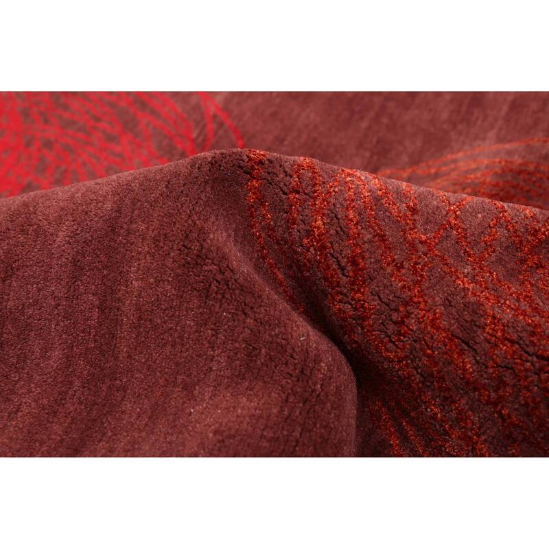 ECARPETGALLERY Hand-knotted Opulence Dark Brown Silk, Wool Rug - 8'1 x 9'9