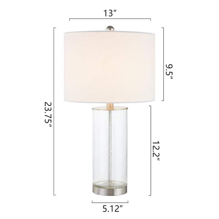 23.75" Clear Glass Table Lamp Set (Set of 2) - 13*13*23.75