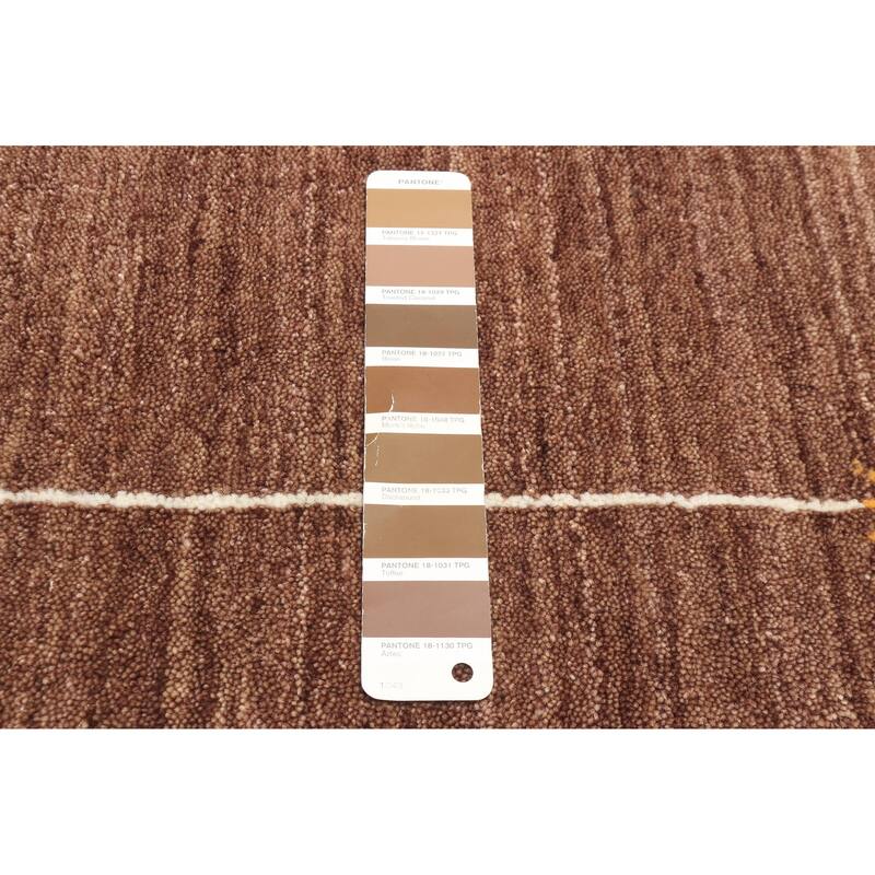 ECARPETGALLERY Hand Loomed Kashkuli Gabbeh Brown Wool Rug - 4'9 x 7'11