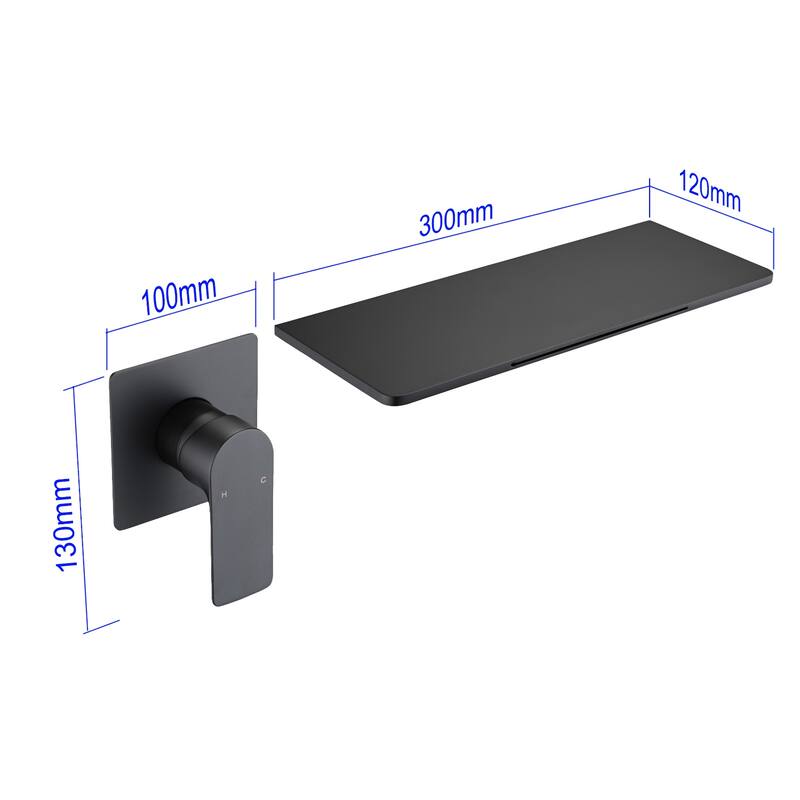Topcraft Wall Mount Single Handle Waterfall Bathroom Faucet