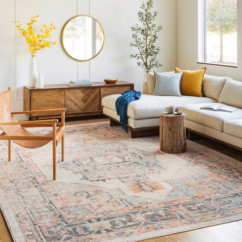 Livabliss Hari Vintage Persian Area Rug - Khaki - 7'10" x 10'3"