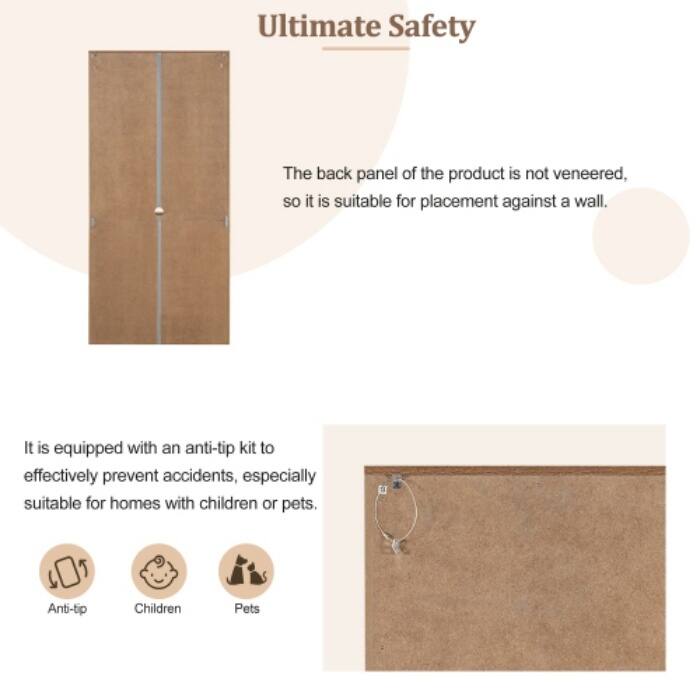 83.4" Modern Bookshelf with Doors, Farmhouse Bookcase with 3-Tier Adjustable Shelves, LED Light Display Cabinet for Living Room