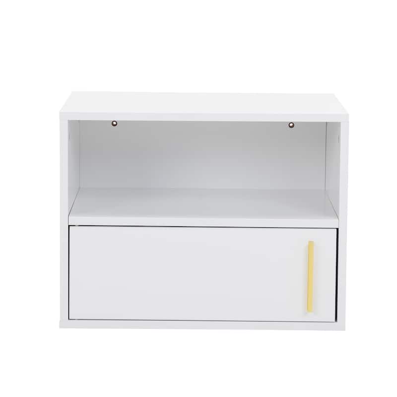 Set of 2 Wall-mounted Wooden Nightstand