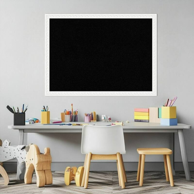 Bethany White Wood Framed Cork Board - Bulletin Board, Organization Board, Pin Board