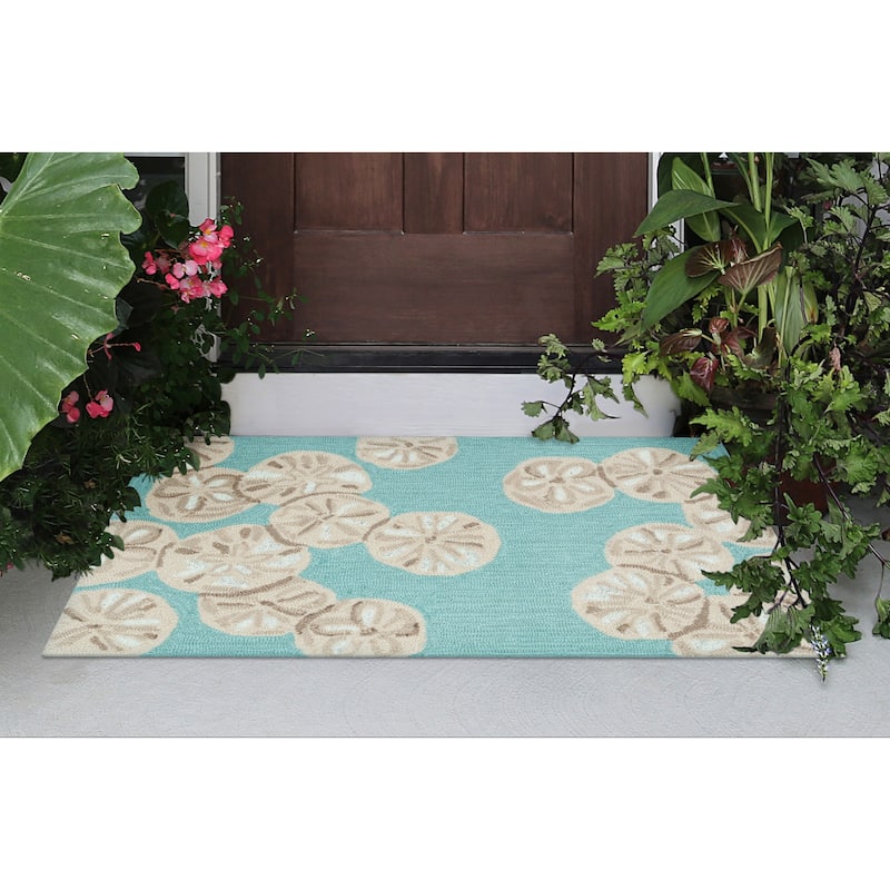 Liora Manne Capri Sea Biscuit Indoor/Outdoor Area Rug Seafoam 1'8" x 2'6"
