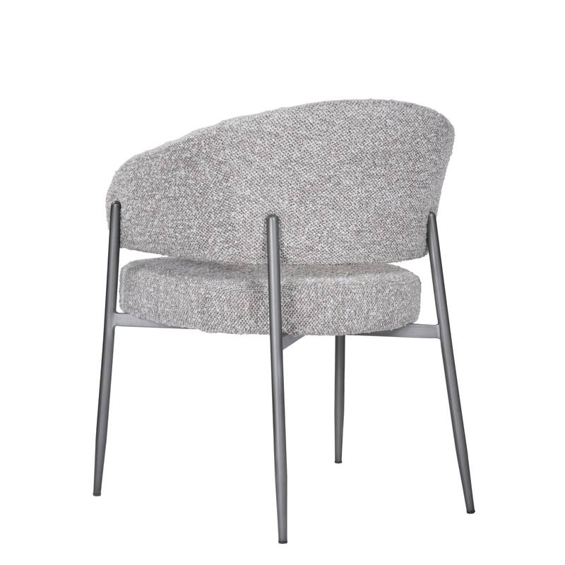 Modrest Thomas Modern Grey Fabric & Pewter Dining Chair