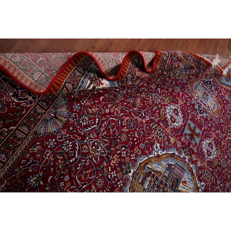 Animals Pictorial Tabriz Turkish Area Rug Machine Made Carpet - 9'9" x 12'6"