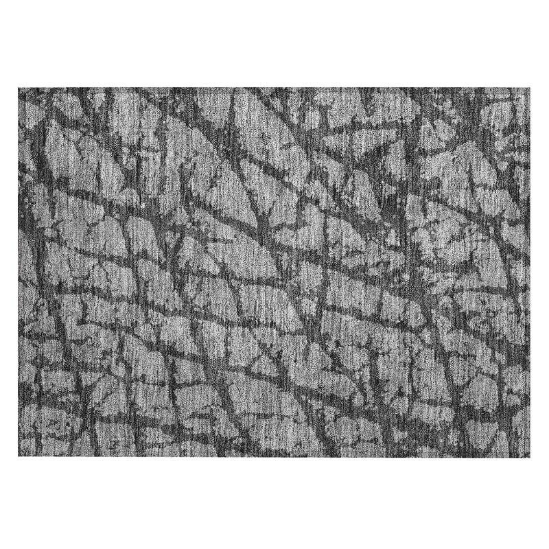 Machine Washable Indoor/ Outdoor Abstract Contemporary Chantille Rug