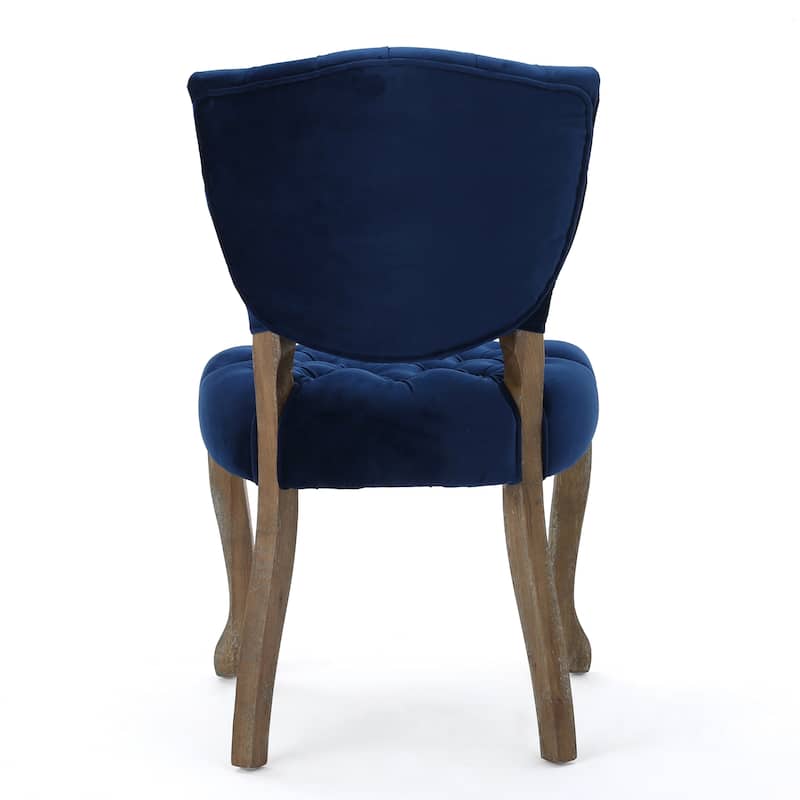 Bates Tufted Grey Fabric Dining Chairs (Set of 2)