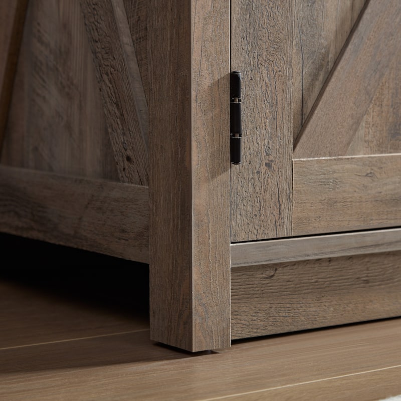 Farmhouse Barn Door TV Media Stand for TV Up to 65"