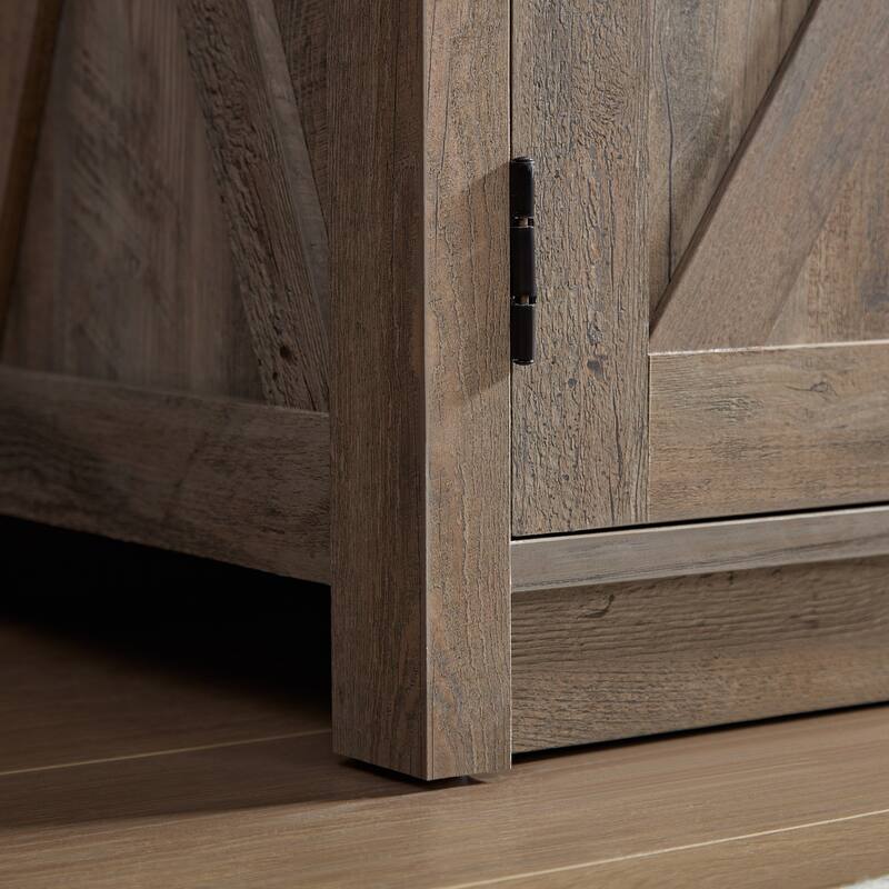 Farmhouse Style 60-Inch TV Stand with Cable Management & Storage for 65-Inch TVs.