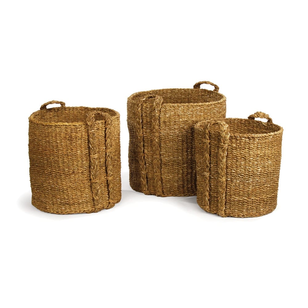 Seagrass Round Baskets Large, Set Of 3 - Natural