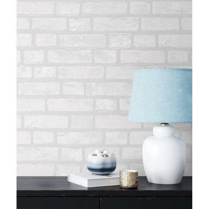 NextWall Vintage Brick Paintable Peel and Stick Wallpaper - 20.9 in. W x 18 ft. L