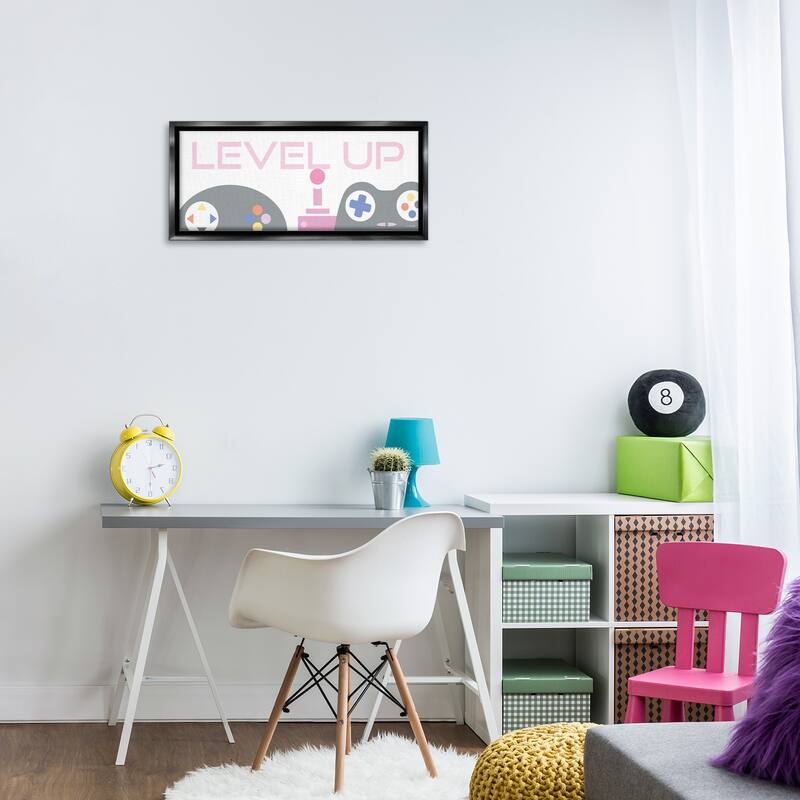 Stupell Level Up Retro Joysticks Framed Floater Canvas Wall Art Design By Yass Naffas Designs