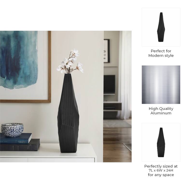 Aluminum Metal Balaz Asymmetrical Sculpted Vase