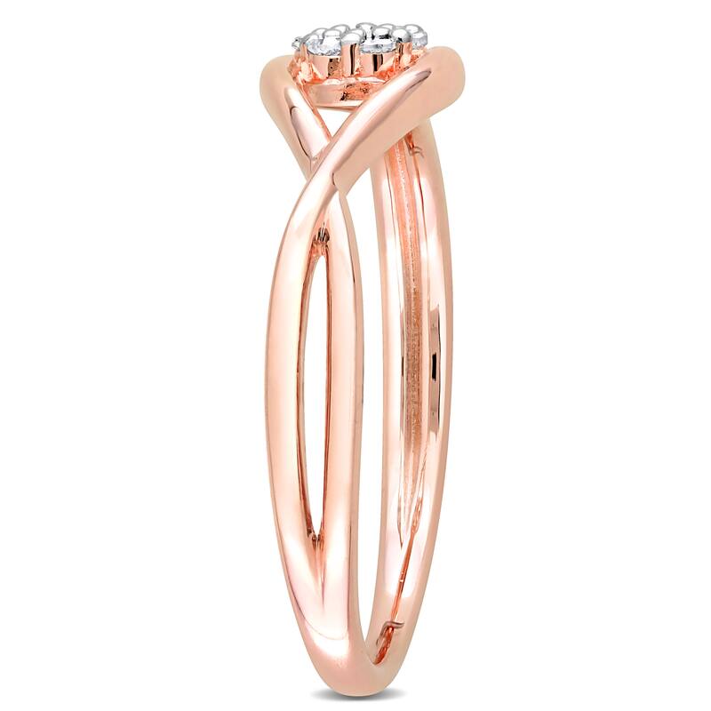 Miadora Diamond Accent Infinity Promise Ring in Rose Plated Sterling Silver