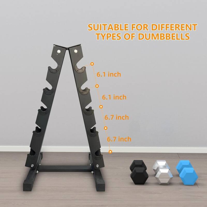 Dumbbell Rack Stand Only,5 Tier Compact Dumbbell Rack, Weight Rack for Home Gym Space,480LBS,Black