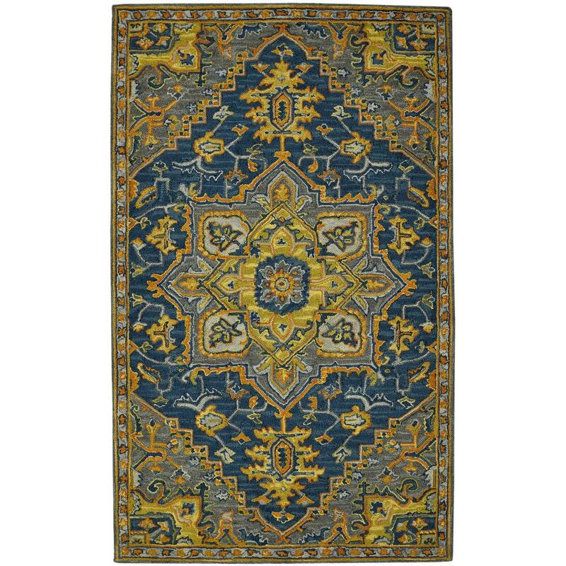 HomeRoots Medallion Bohemian Rectangle Area Rug