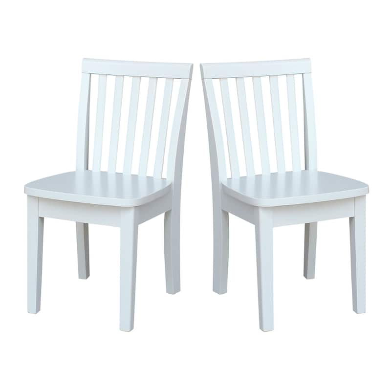 International Concepts Solid Wood Mission Juvenile Chairs - Set of 2 - White