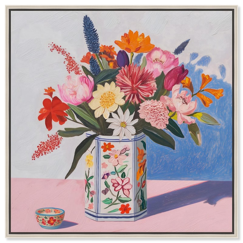 Spring's Riot Canvas by Art Remedy - Silver - 40" x 40"