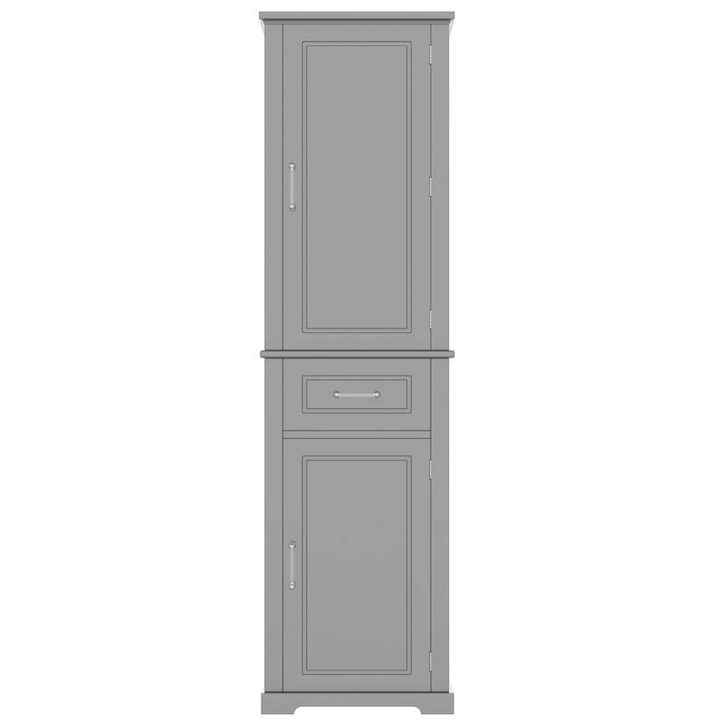 Bathroom Storage Cabinet Set of 2, Freestanding Storage Pantry with Adjustable Shelf & Racks