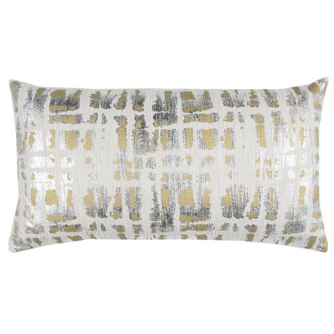 Rizzy Home Donny Osmond Collection Ivory, Silver, and Gold Throw Pillow