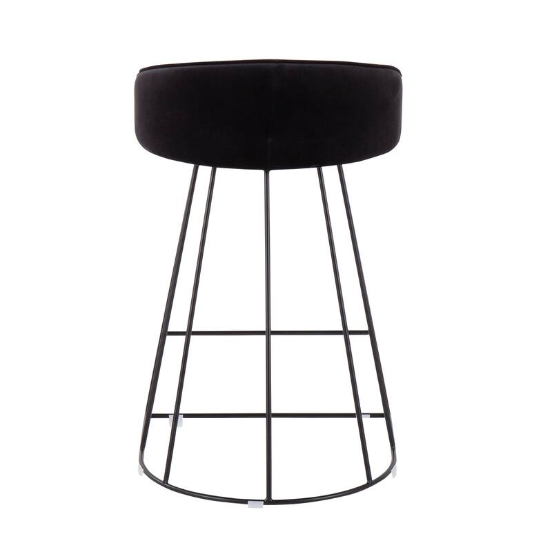 Silver Orchid Haid Velvet Upholstered Counter Stool (Set of 2)