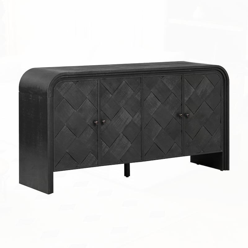 Solid Wood VeneerMDF Sideboard for Hallways