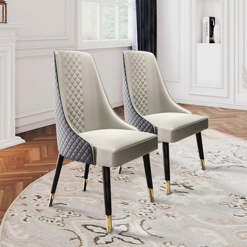 Kuna Mid-Century Faux Leather Dining Chair, Metal Legs, Density Sponge