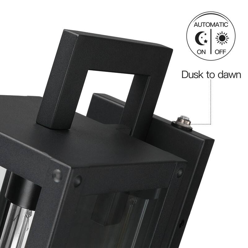 Dusk to Dawn Outdoor Wall Lantern Light - 13.5 in. H