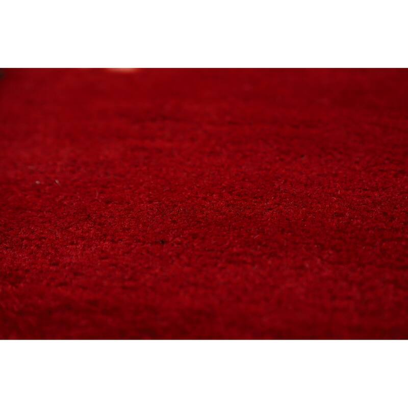 Red Medallion Kerman Persian Vintage Area Rug Handmade Wool Carpet - 9'2"x 12'8"