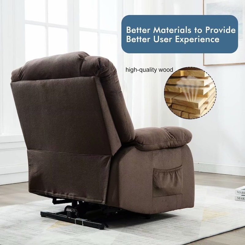 Heavy Duty Power Lift Recliner Chair for Elderly with Overstuffed Design
