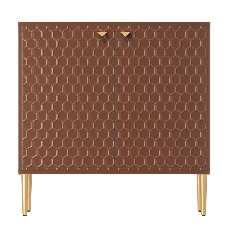 Hexagonal Pattern 2-door Storage Cabinet Buffet Cabinet Sideboard