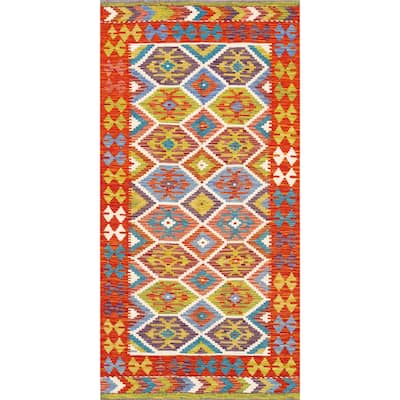 Pasargad Home Kilim Reversible Wool Multicolor Area Rug - 3' 5'' X 6'10''