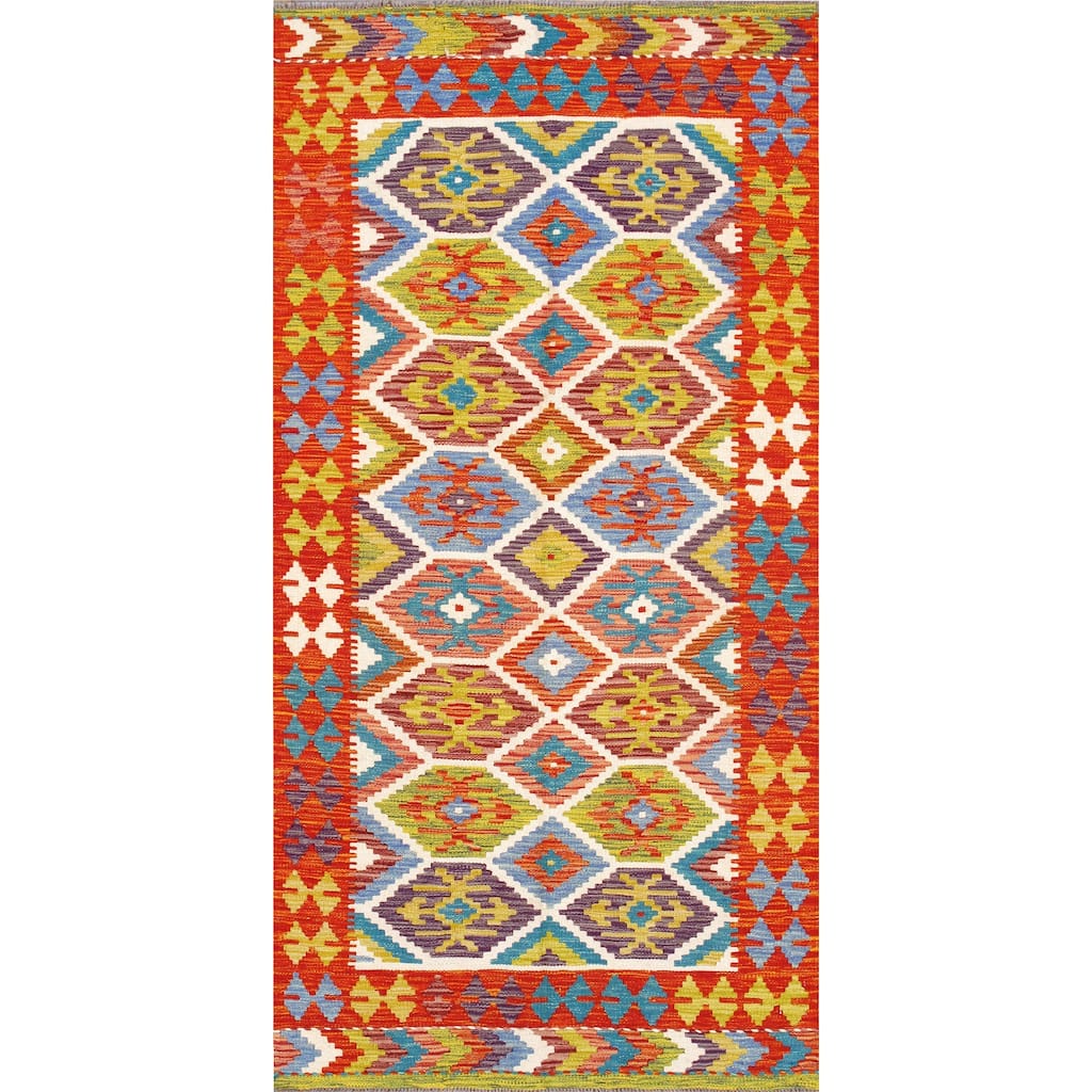 Pasargad Home Kilim Reversible Wool Multicolor Area Rug - 3' 5'' X 6'10''