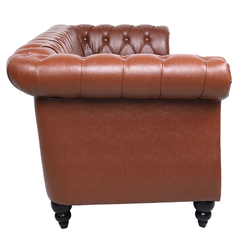 Comfortable 3-Seater Sofa with Fashion Striped Seat Cushion