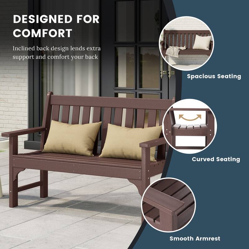 Laguna Poly 3-Piece Bench With Coffee Table