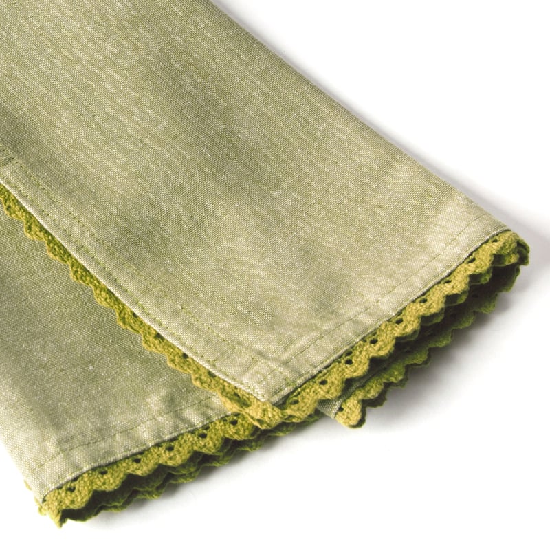 Cottage Home Olive Cotton Lace 20 x 28 Inch Tea Towel Two Piece Set - 20 x 28