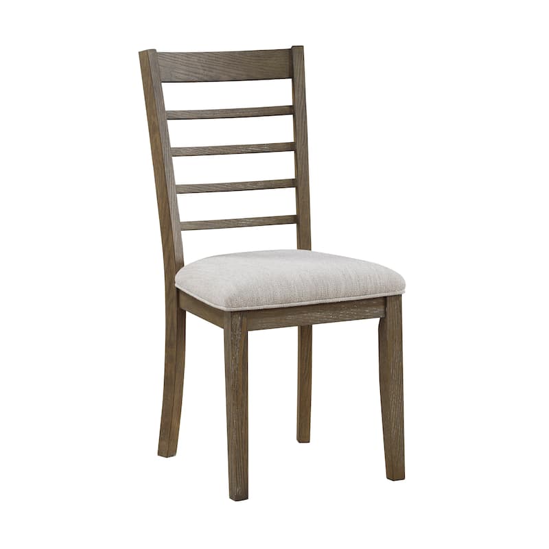 6pcs Dining Furniture Set Table Chairs Bench Upholstered Seat Cushion Light Brown Finish