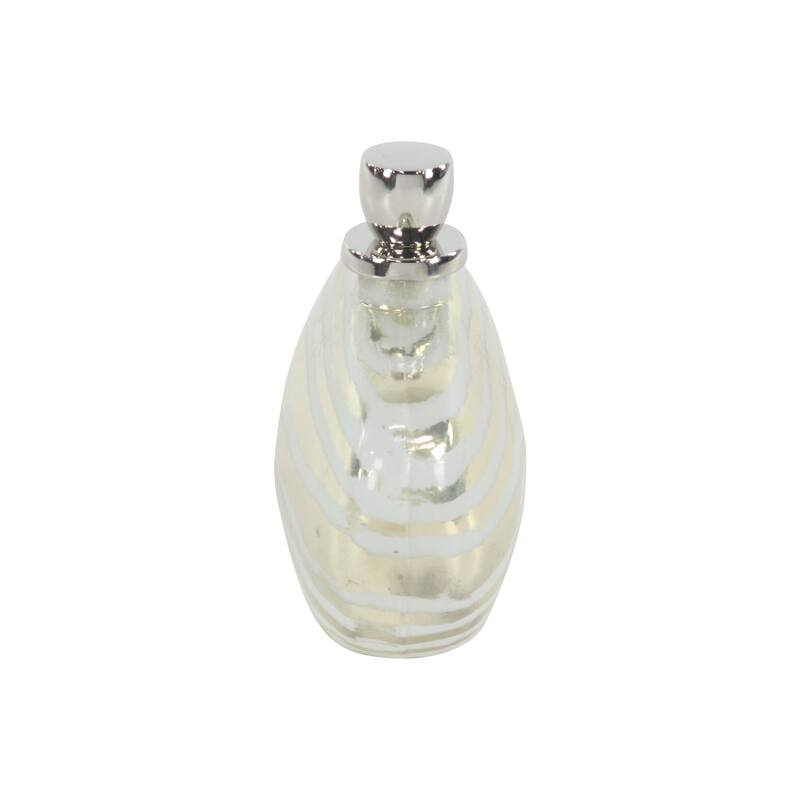 Silver Glass Living Room Decorative Jars with Stoppered Top - 12 x 5 x 9
