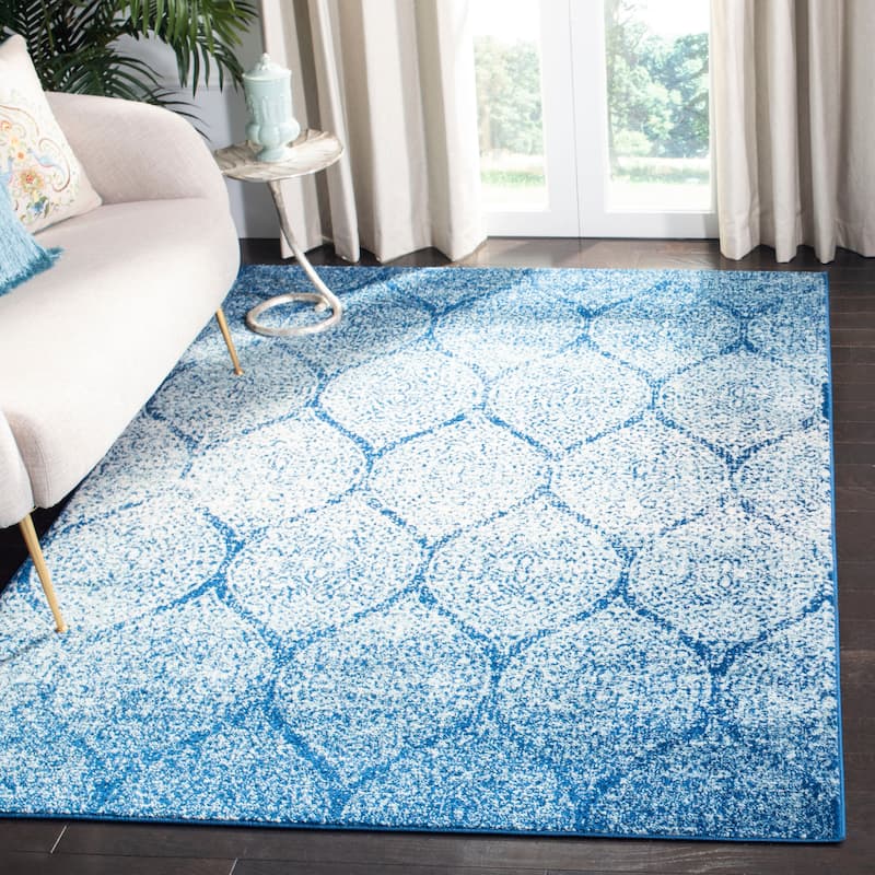 SAFAVIEH Madison Stella Boho Chic Ogee Trellis Rug - 4' x 6' - Navy/Blue